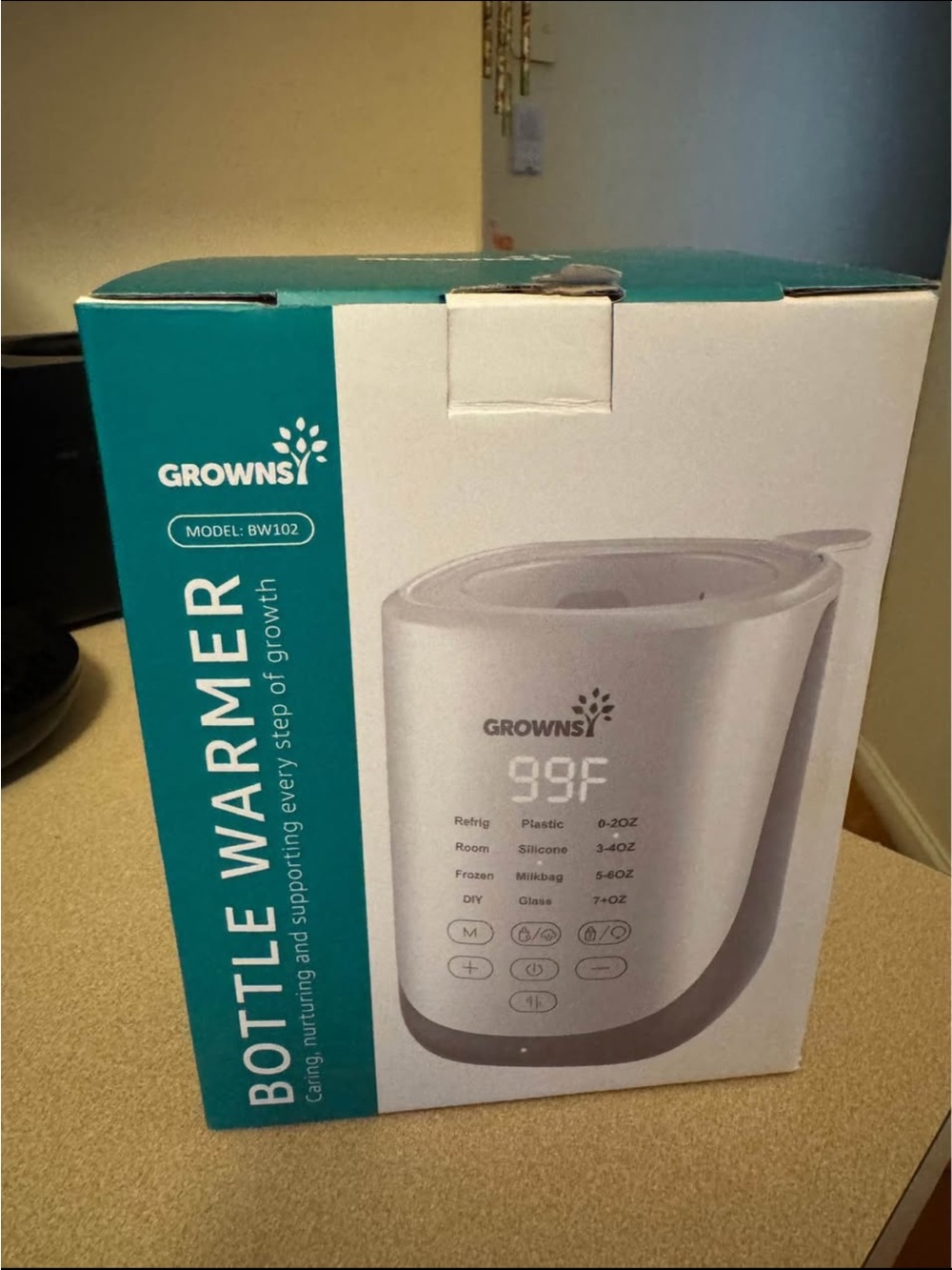 GROWNSI White Baby Bottle Warmer - Compact, Easy-Use Bottle Heater